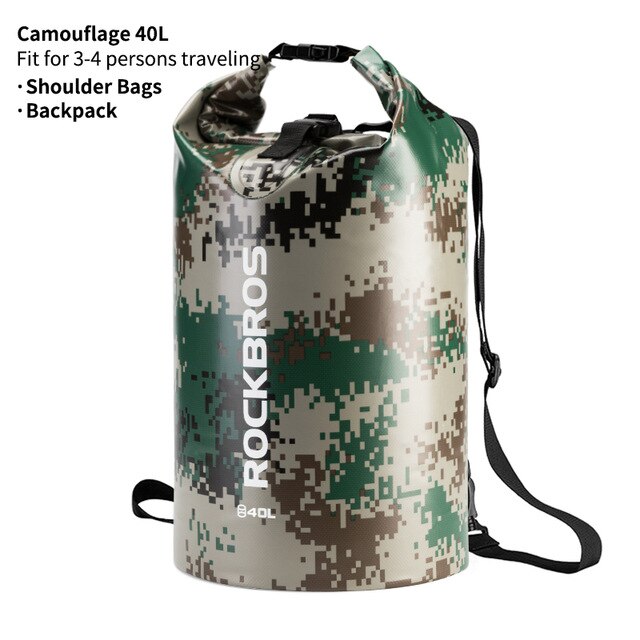 ROCKBROS 30L/40L Waterproof Bags Storage Dry Sack Bag For Canoe Kayak Rafting Outdoor Sport Swimming Bags Travel Kit Backpack: ST-006C 40L