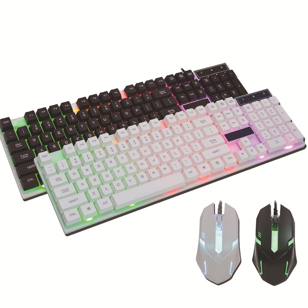 USB Wired Gaming Backlit Mouse And Keyboard Desktop 104 Keys RGB Backlight Wired Gaming Keyboard And Mouse Combo