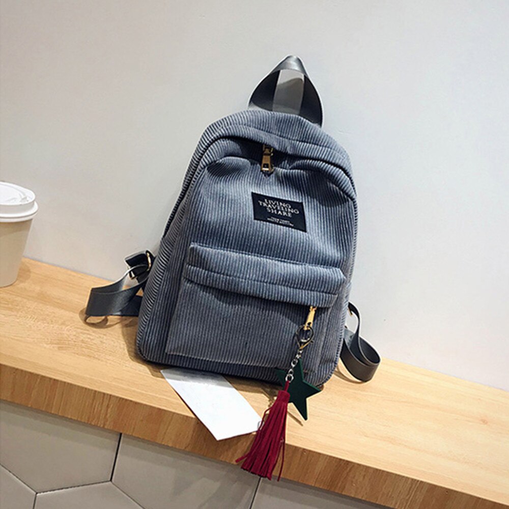 Preppy Style School Bags For Teenage Girls Backpack Women's Canvas Travel Backpack Corduroy Pink Backpack Mochila#H20