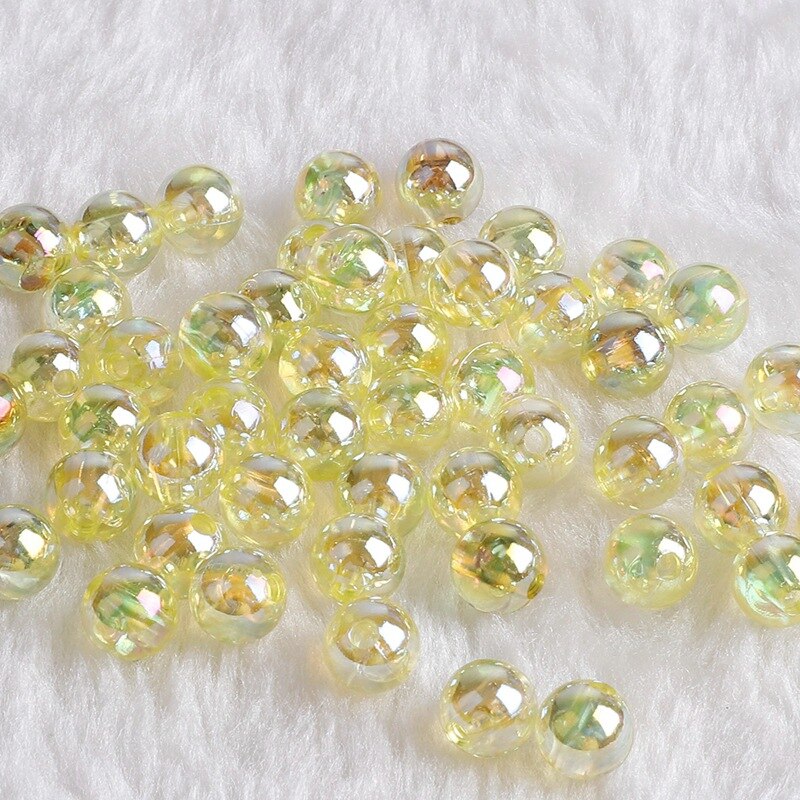 50pcs 8Mm Glass Ball Cream Cattle Small Marbles Pat Toys Parent- Child Beads Console Game Pinball Machine of Bouncing Ball: Yellow