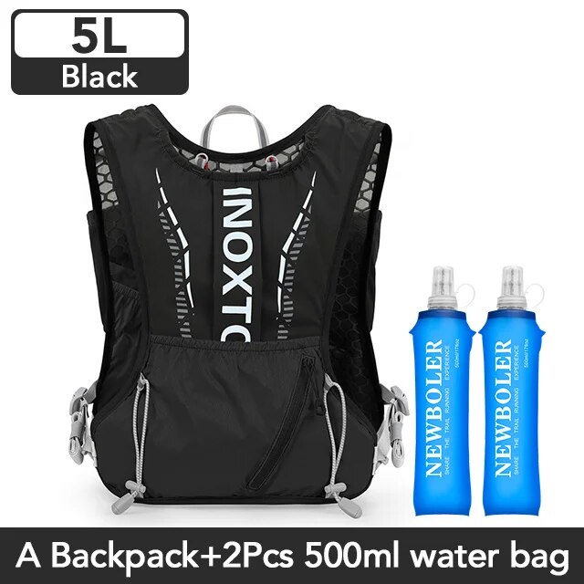 INOXTO-lichtgewicht hardlooprugzak hydratatie vest, geschikt voor fiets marathon wandelen, ultralicht en draagbaar 5L: rode kleur