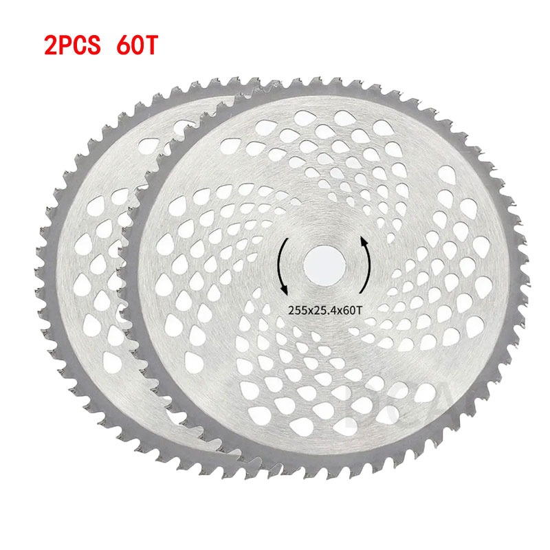 40T/60T/80T 10 Inch Carbide Tipped Alloy Brush Cutter Saw Blade Lawn Mower Grass Trimmer Garden Tool Replacement Cutting Disc: grey