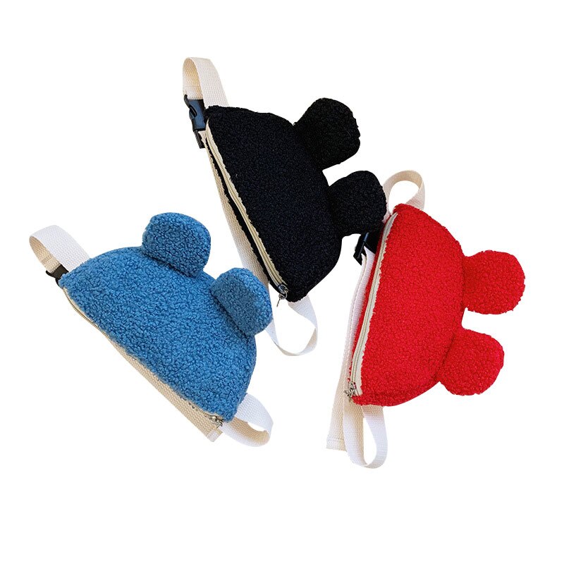 Børns lille taljetaske plys brysttaske til drenge og piger enkel skuldertaske taljepakker snydetasker