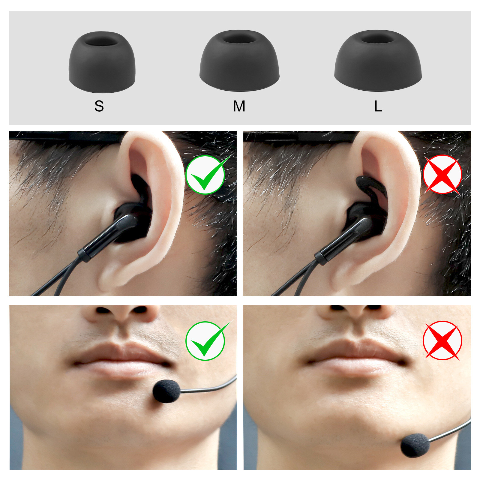 EJEAS V6 Pro + árbitro walkie-talkie auriculares accesorio para V6 auriculares intrauditivos bolsa de brazo de árbitro micrófono esponja 5 uds