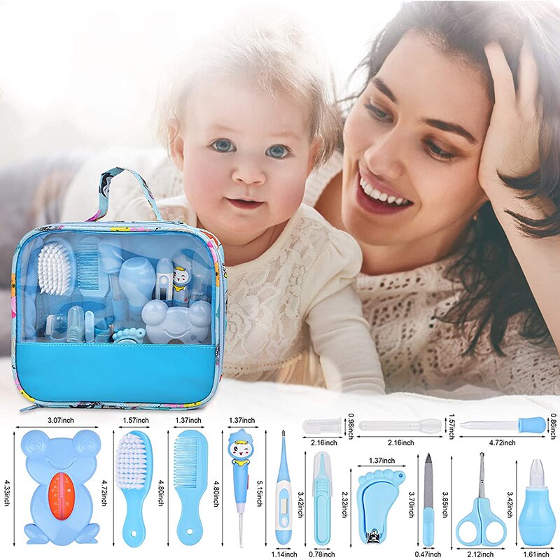 Baby Care Kit Newborn Grooming Tools Set Infant Hygiene Kits Nail Hair Clipper Scissor Comb Trimmer Nose Cleaner Safety Tool