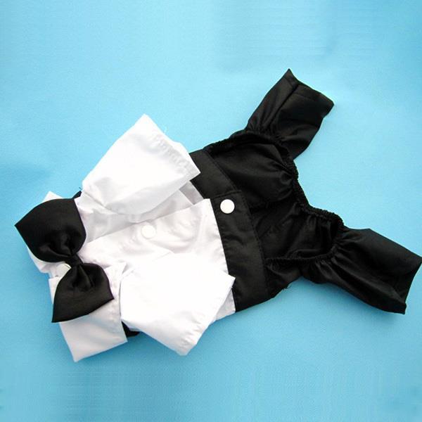 ¡Precio de fábrica! Mascota perro gato ropa Príncipe esmoquin pajarita traje cachorro traje mono S-XL