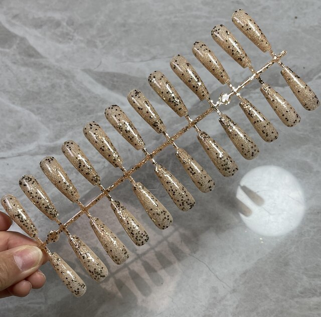 24 punte salone per unghie bara lunga unghie finte balletto unghie punte unghie artistiche unghie artificiali con Design unghie Gel per estensione: YW-FLSF1001-G