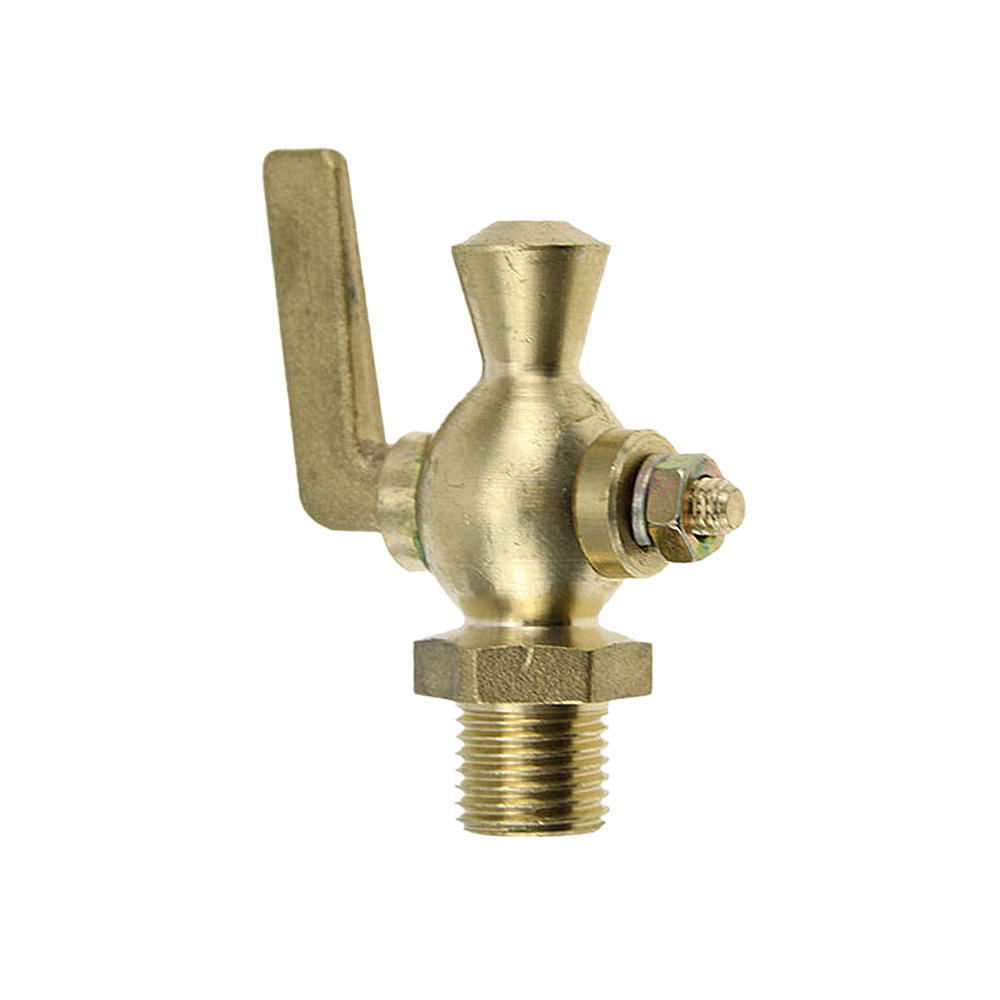3/8" External Thread Brass Handle Straight Plug Valve Pressure Gauge Cock Drain Valve Home Improvment Accessories