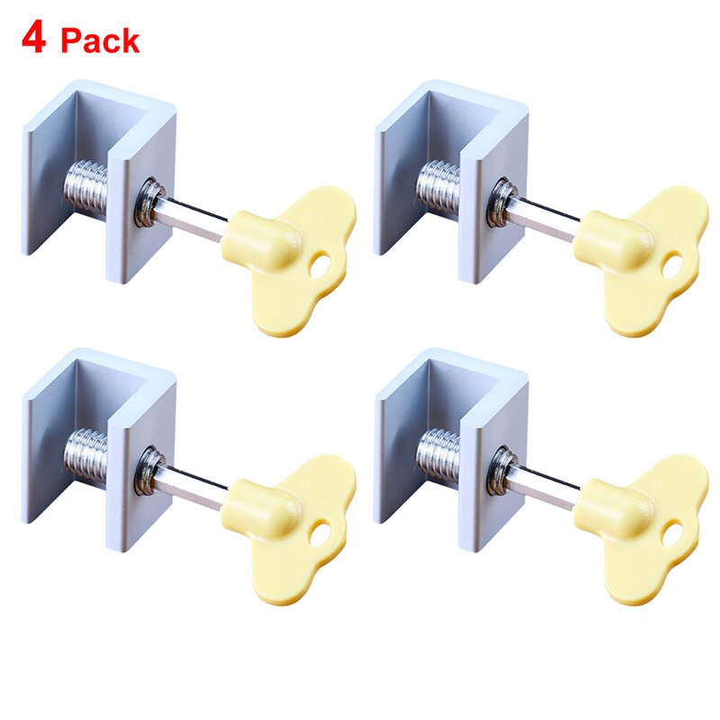 4/6/12 Pcs Aluminum Alloy Stop Locks Door Sliding Window Locks Stop Frame Security Lock With Keys Security Lock Window: 4PC
