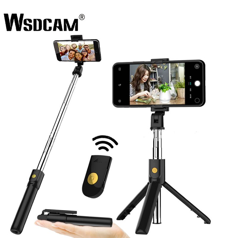 Wsdcam 3 in 1 Drahtlose Bluetooth Selfie Stock Handheld Monopod Auslöser Fernbedienung Faltbare Mini Stativ Für iPhone XR 8X7 6 s Plus