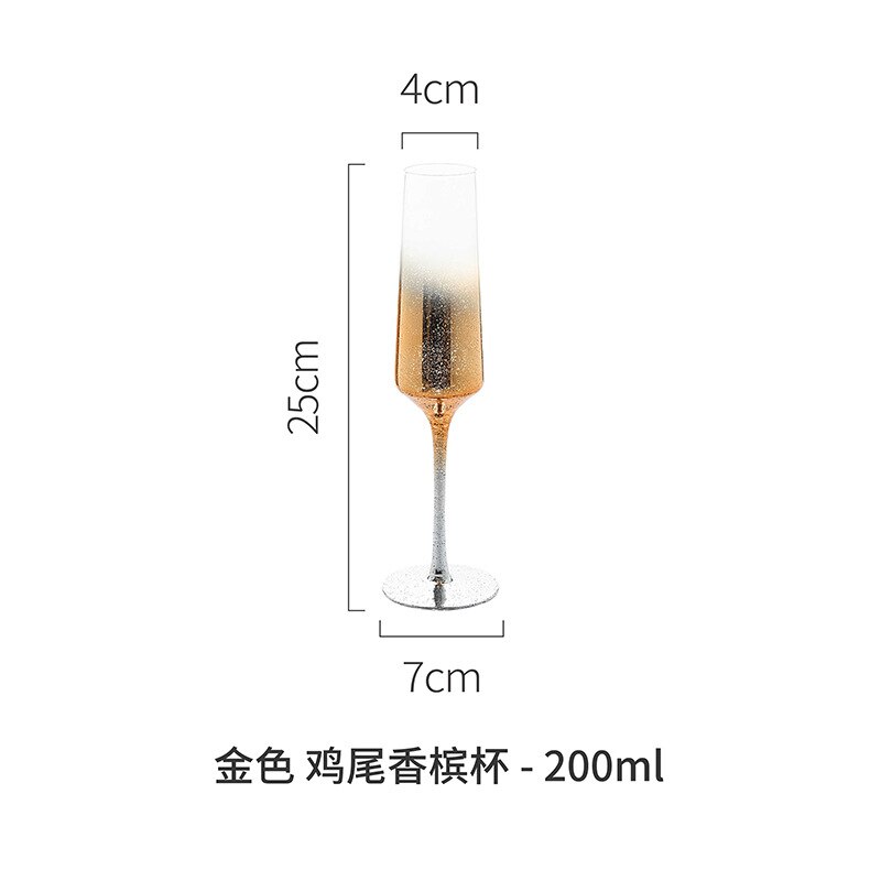 Kleur Sterrenhemel Beker Thuis Kristal Glas Rode Wijn Glas Champagne Glas Cocktail Glas Champagne Glazen Borrelglaasjes Mokken: B-Golden 200ml-1pc