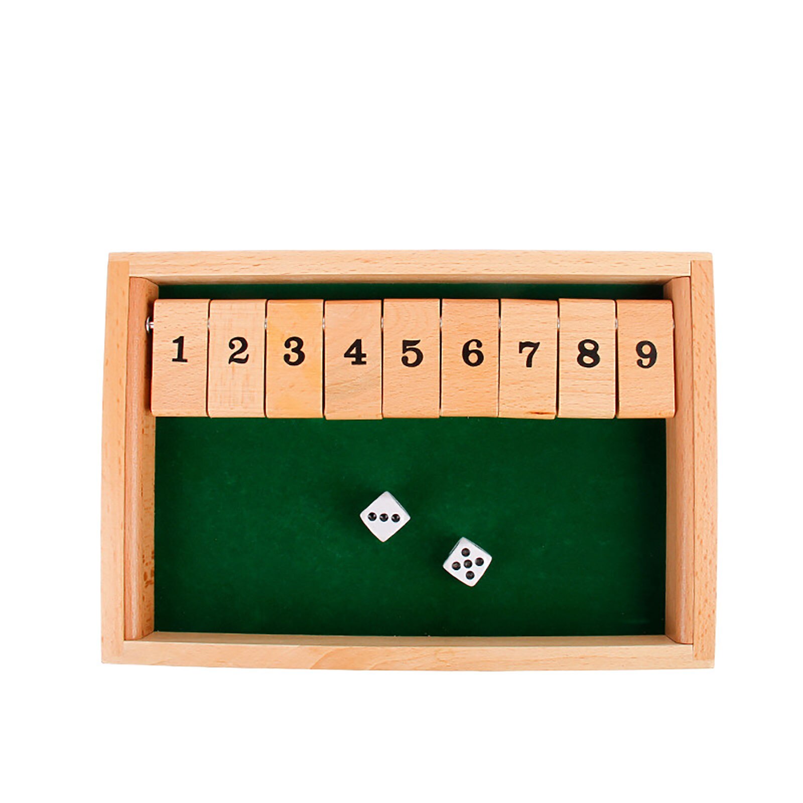 Jeu de dés traditionnel à quatre côtés en bois 10 chiffres Pub Bar pour fermer la boîte jouets éducatifs pour les jeux de fête pour enfants: Default Title