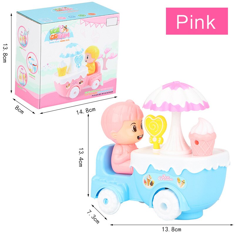 Elektrische Pretend Play Food Set Ijs Winkelwagen Speelgoed Jongens En Gires Speelgoed Met Muziek En Licht: pink