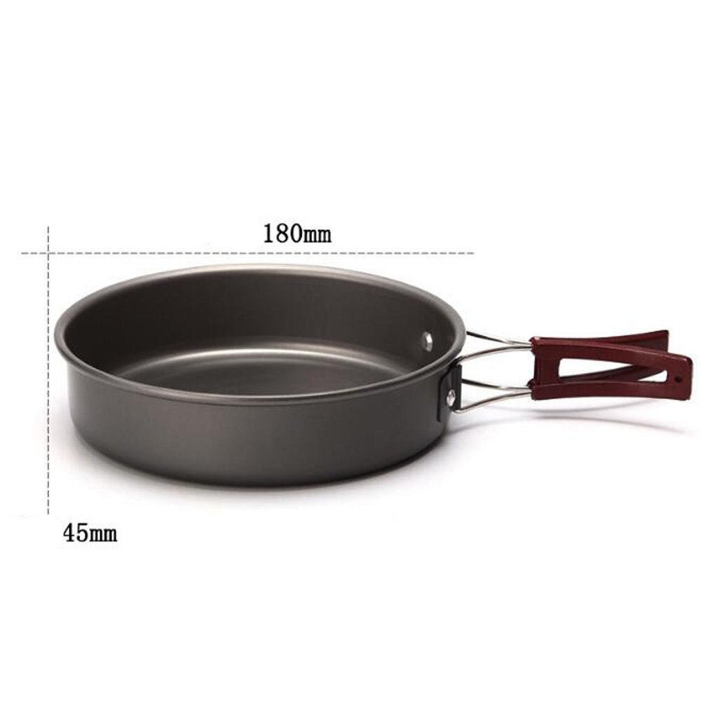 Aluminium Outdoor Camping Pot Picknick Medium Koekenpan Koekenpan Draagbare Enkele Pot Diameter 18 Cm 1.1L 1.7L Ronde pot