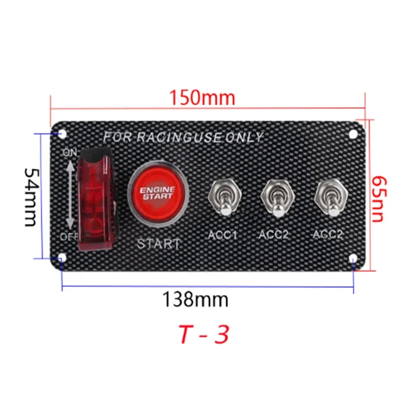 12V LED Zündschalter Tafel Motor- Anfang drücken Taste LED Kippschalter Kohlenstoff Faser Für Rennen Auto: Grün