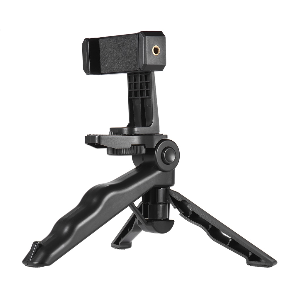 Universal Mini Phone Tripod Stand Handheld Grip Stabilizer with Adjustable Smartphone Clip Holder Bracket for iPhone Samsung