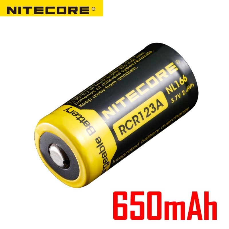 Nitecore NL166 16340 RCR123A 3.7V 2.4Wh 650Mah Lithium Oplaadbare Batterij