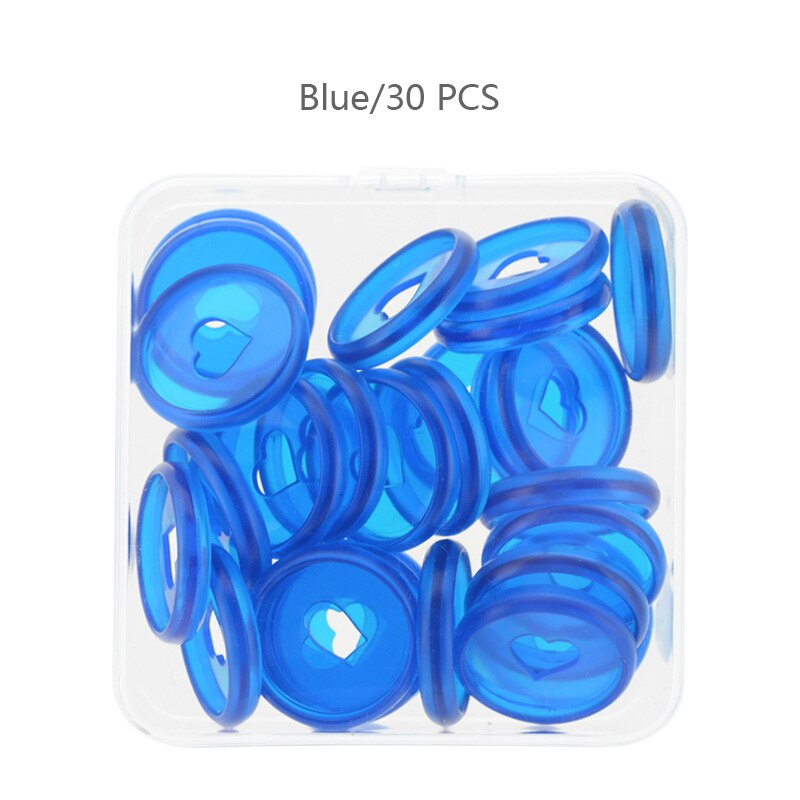 30Pcs 28Mm Hart Binding Ring Diy Kleurrijke Paddestoel Gat Bindmiddel Ronde Binding Disc Notepad Plastic Gesp School Kantoor levert: Blue-30pcs