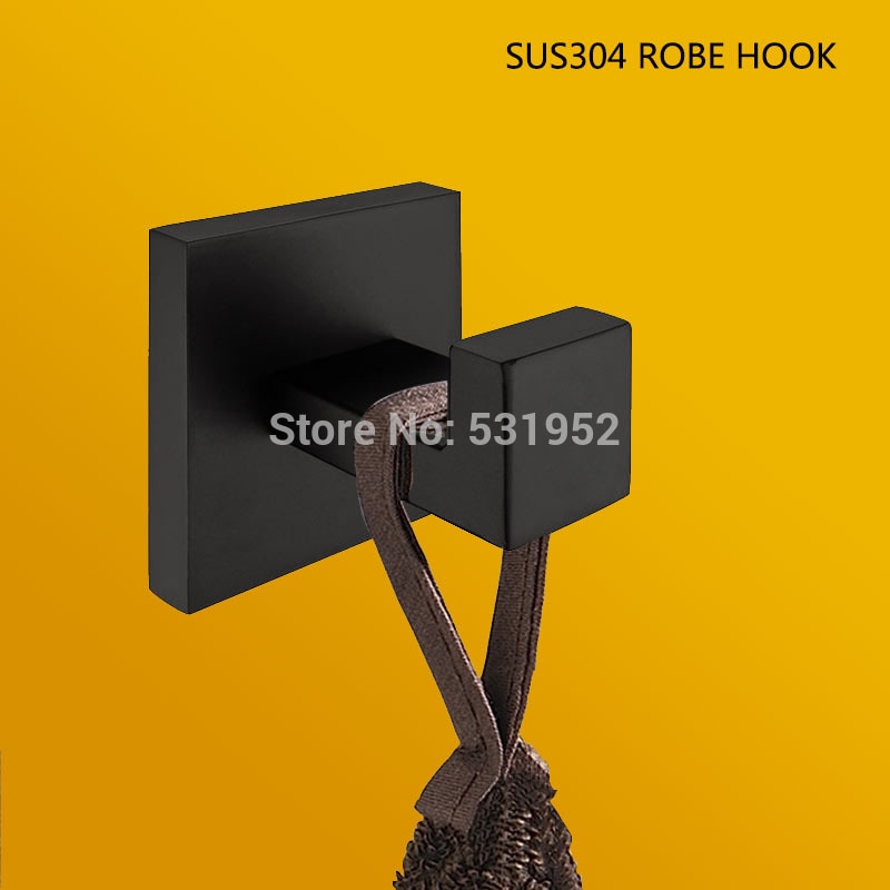 Black Matte Bathroom Accessories Tissue Paper Holder Towel Rail Rack Toilet Brush Holder Toothbrush Holder Toilet Brush Holder