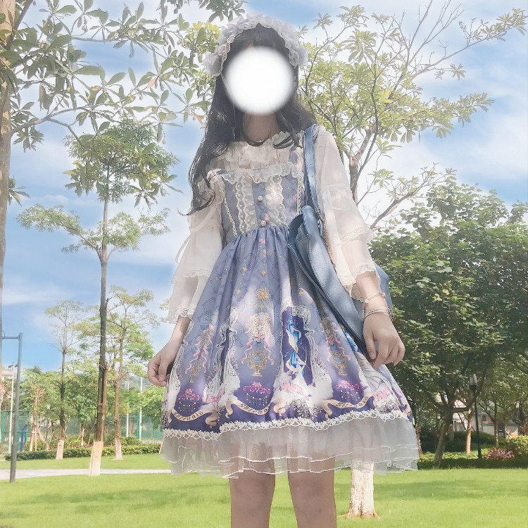 Robe de style japonais Kawaii, robe Lolita pour filles, sans manches, Kawaii