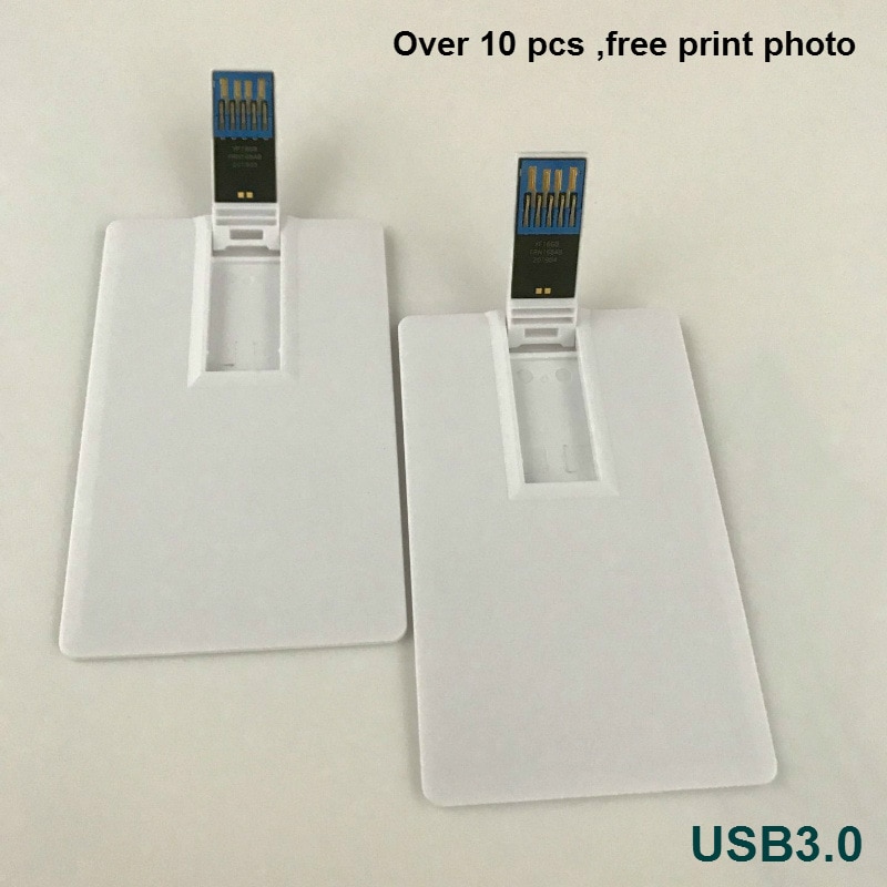 white credit card usb sticks custom photo print company logo name 4-32GB usb 3.0 flash pen drive (over 10pcs free logo)