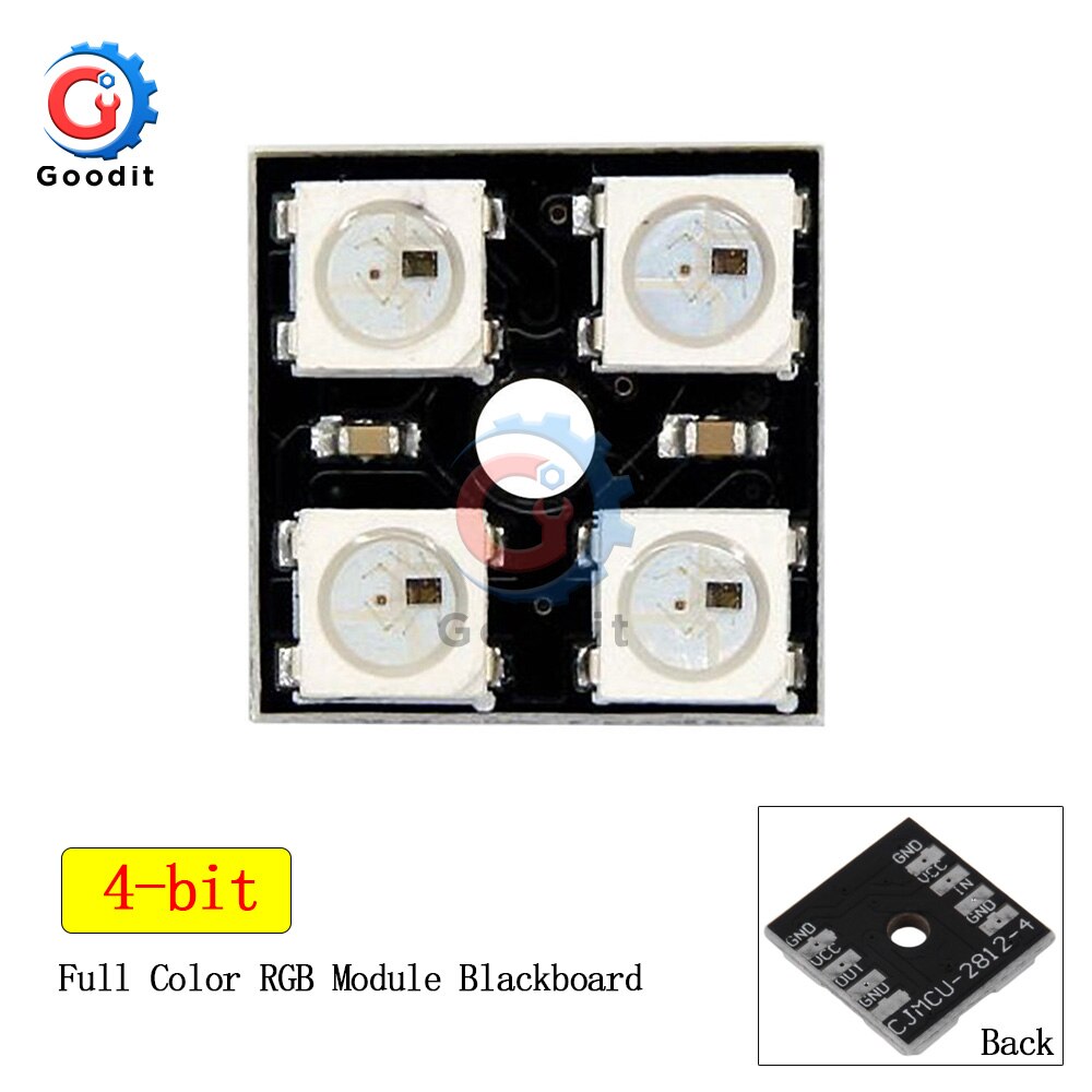 Controlador de adaptador de luz LED para Arduino, controlador inalámbrico con Wifi, ESP8266, ESP-01, WS2812B, 4, 16, 40, 64 LED, RGB, 5050: 4-bit Blackboard