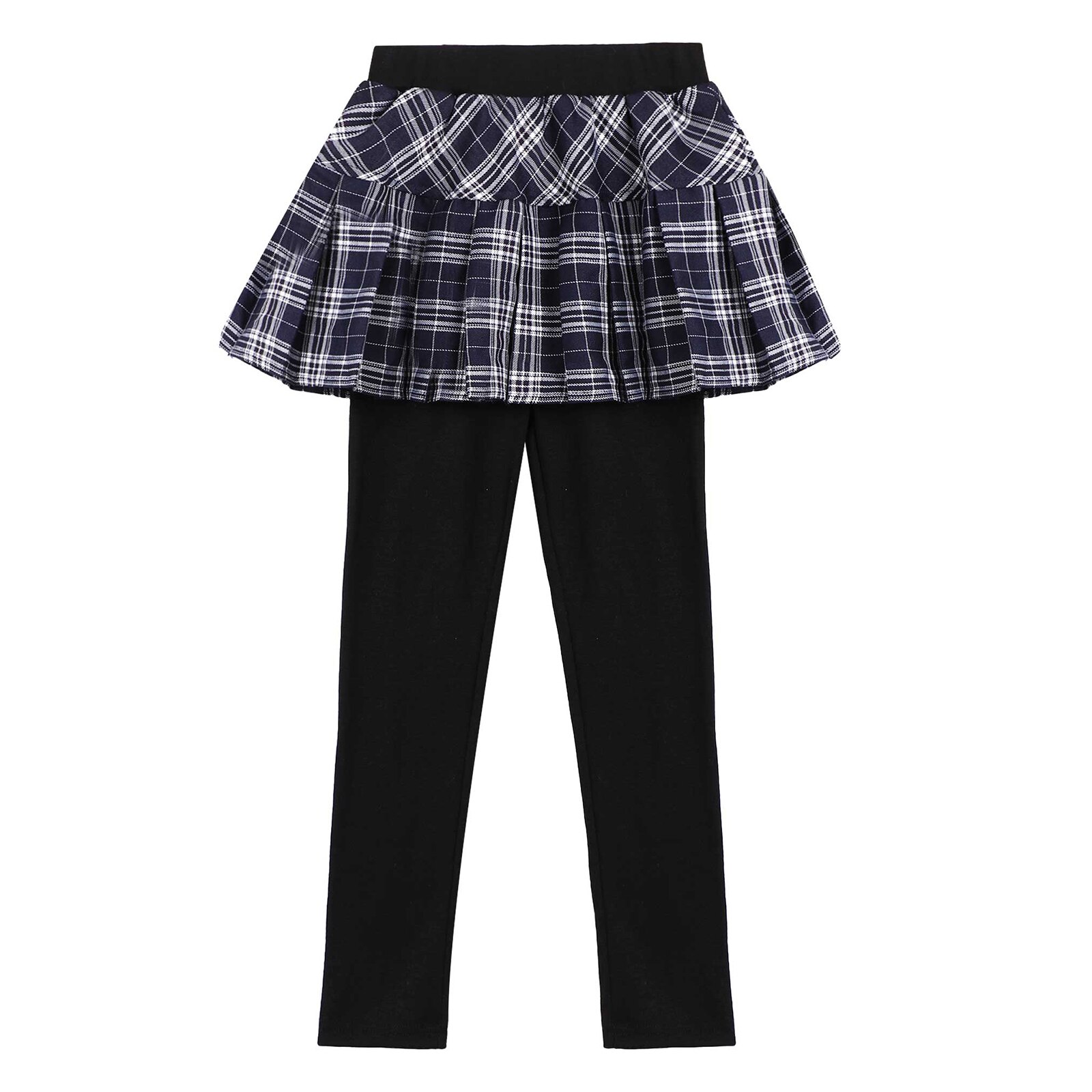 Girls Leggings Skirt Pencil Pants Plaid Pleated Skirt-pants Ballet Dance Wear Spring Autumn Children Trousers Kids Clothes
