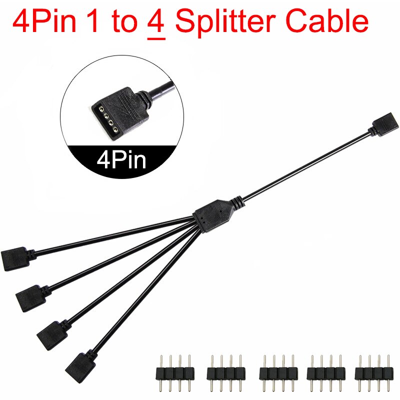 ARGB 5V 3Pin 12V 4Pin 30cm 50cm 1m 2m 3m 5m Verlängerungskabel Adapter 1 auf 1 2 3 4 5 Splitterkabel für MSI ASUS ASRock AURA LED: Lila