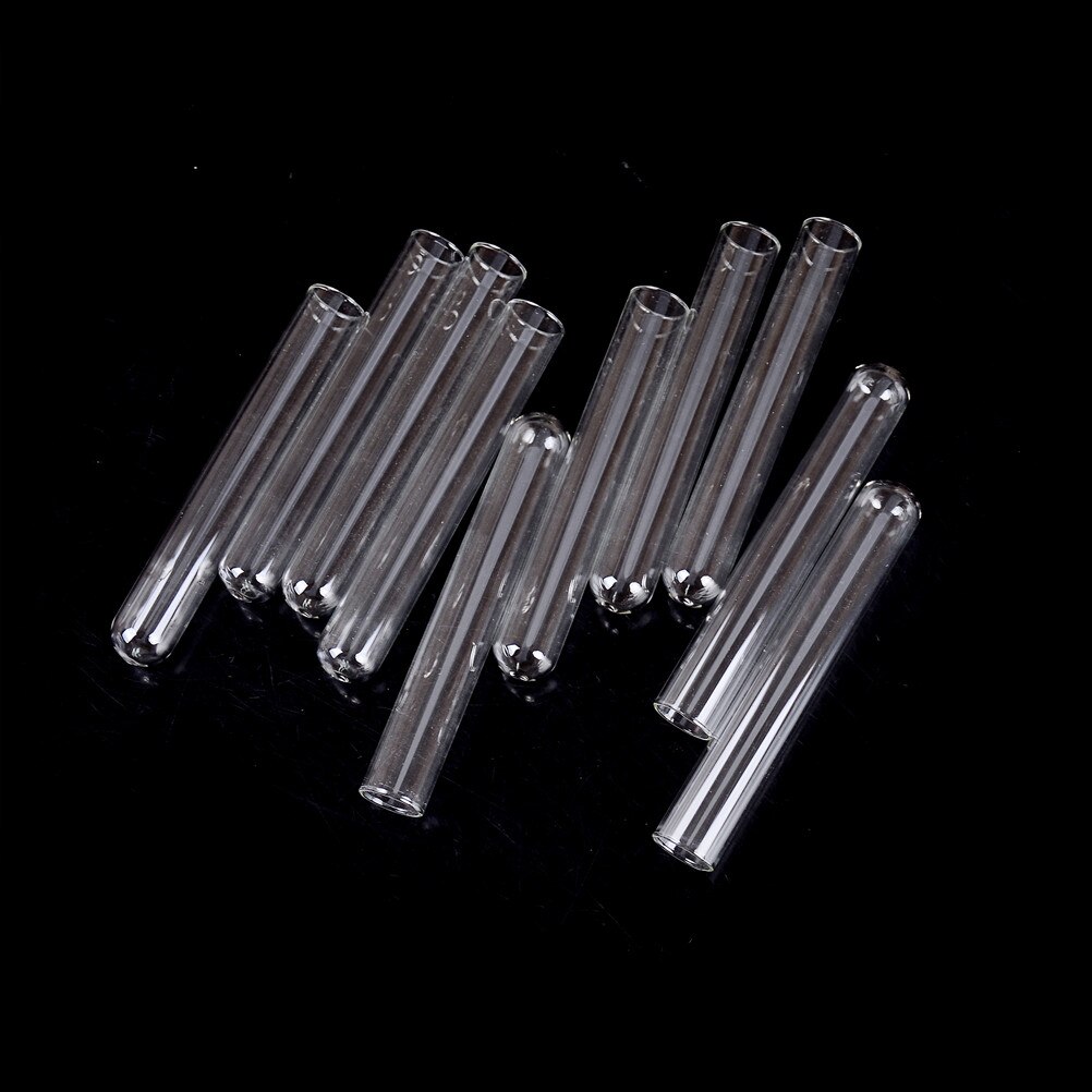 10PCS Transparent Tubes 100mm Pyrex Glass Blowing Tubes Long Thick Wall Test Tube Durable