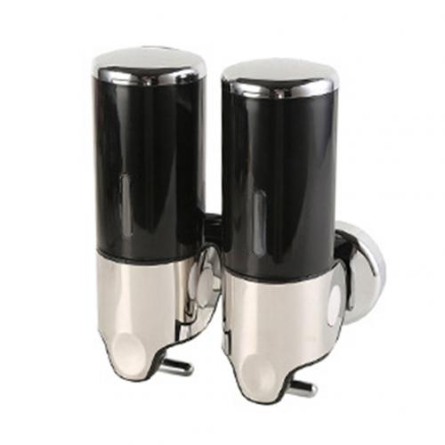 500ml 1/2/3 Bottle Liquid Soap Dispenser Wall Mounted Shower Body Lotion Plastic Detergent Shampoo Dispenser Bathroom Products: Black / 2 Bottle