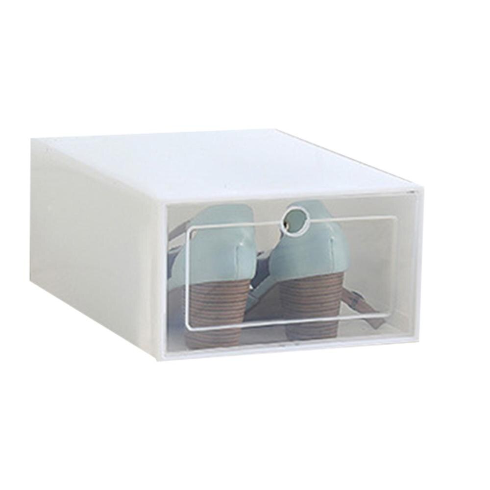 Zwarte Vrijdag 1Pc Transparant Lade Plastic Schoenendoos Clamshell Dubbele Schoenenrek Schoen Opslag Artefact Home Storage Tool: white 2
