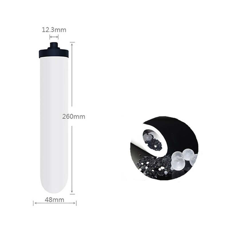 Filtersets voor desktopwaterzuiveraars, actief kool- en keramisch filter, voor waterzuiveraars met 3 niveaus/filteronderdelen