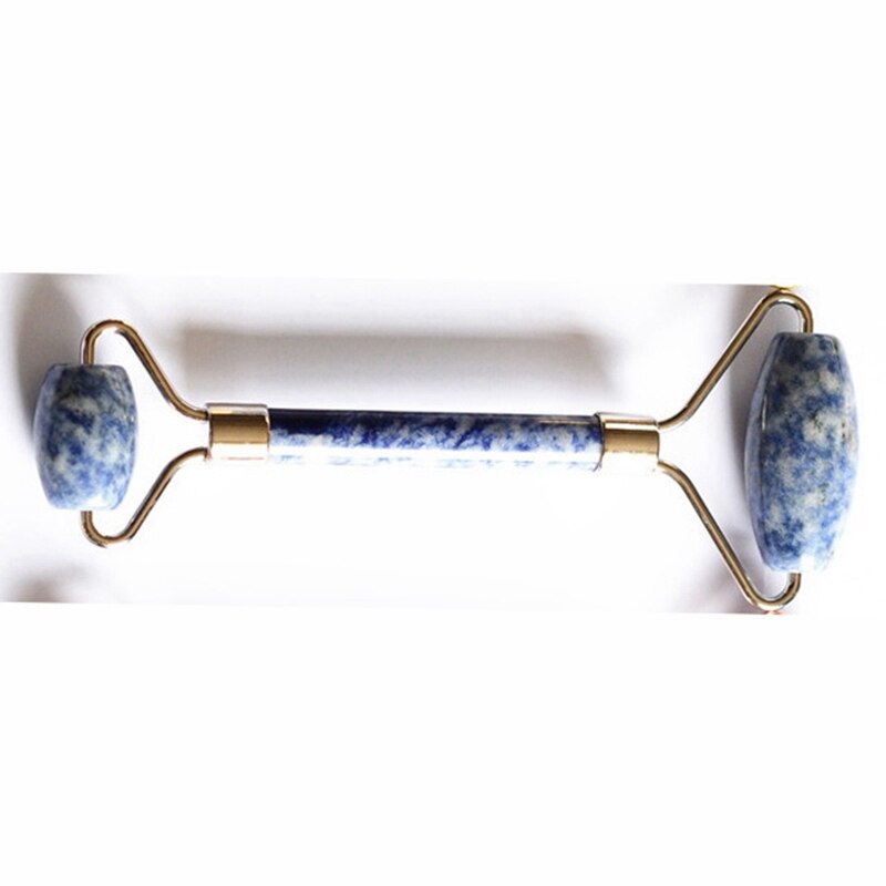 Natural Blue Point Stone Facial Rollers Double Head Removal Wrinkle Facial Neck Beauty Massager Beauty Tools Roller
