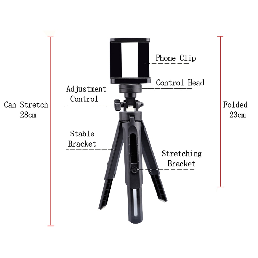 Mini Phone Tripod For Mobile Tripods Camera Dslr Selfie Stick Portable Extendable Self-Timer Tripod Clip Holder For IOS Android