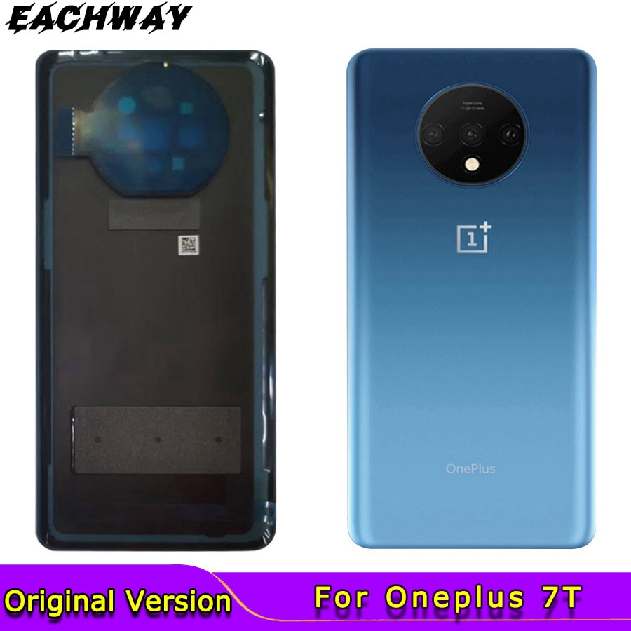 Alkuperäinen oneplus 7t takalasin takakotelon kannen vaihto takaoven paristokotelo oneplus 1+7t : lle kameran linssillä