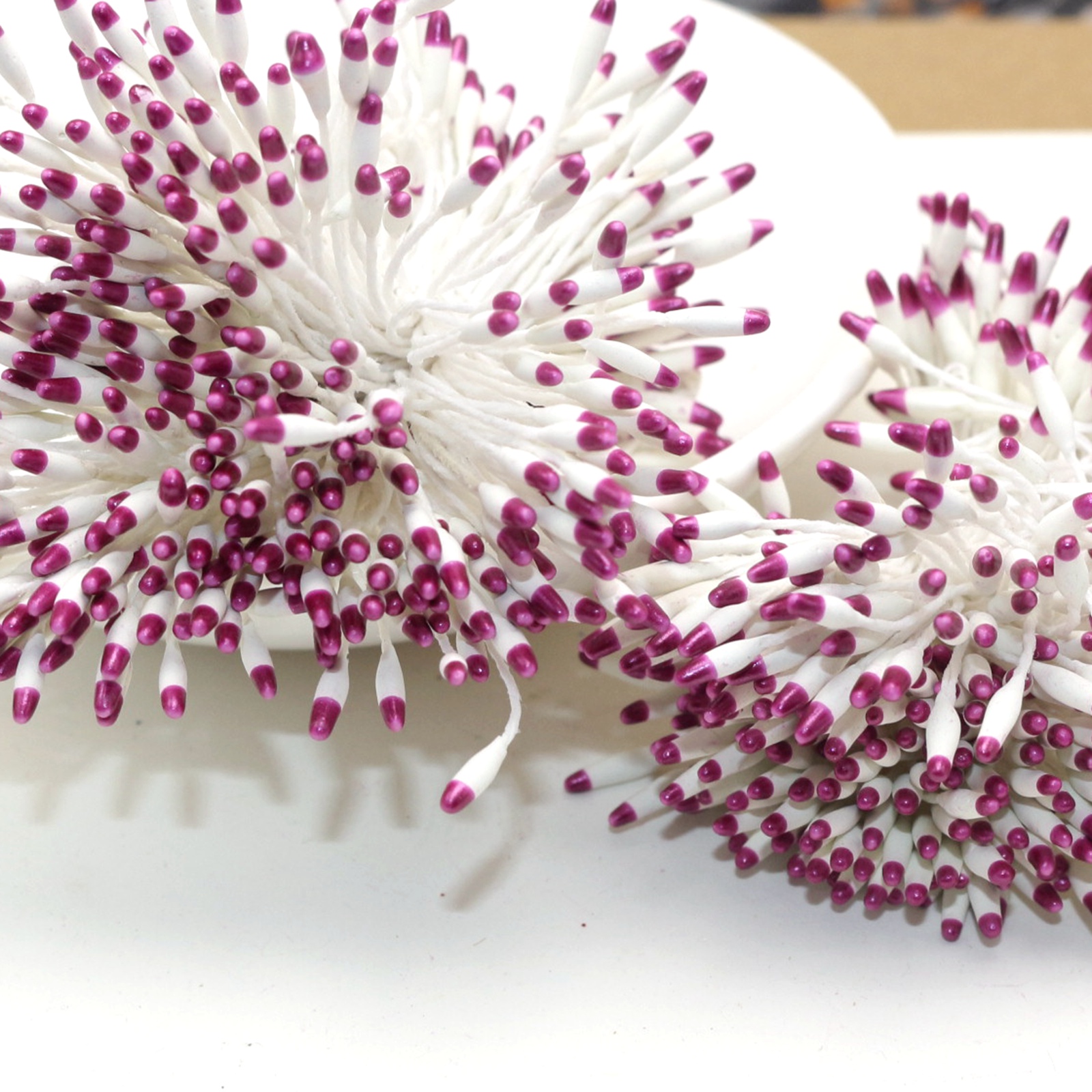 Hand-Made Artificial Flower Stamen para casamento, Pistil Cotton String, 560 Double Color