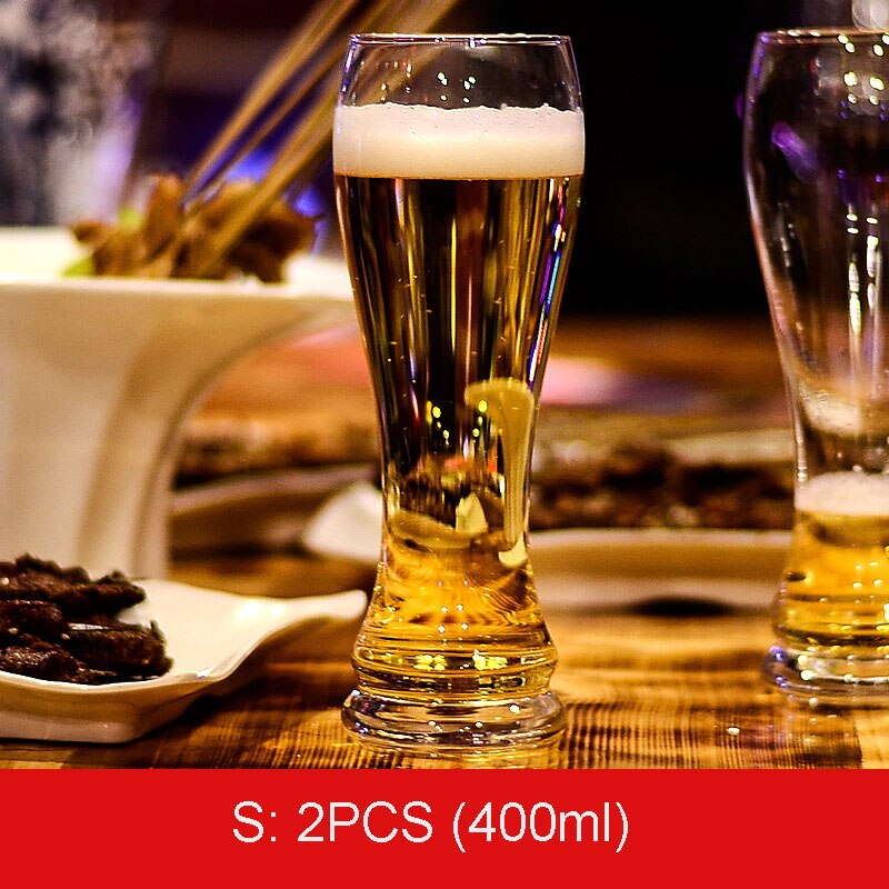 2 stk europæisk ølglas blyfri krystalglas stort vinglas whiskyglas husholdningsfest bryllupsdrinkware: B  400ml