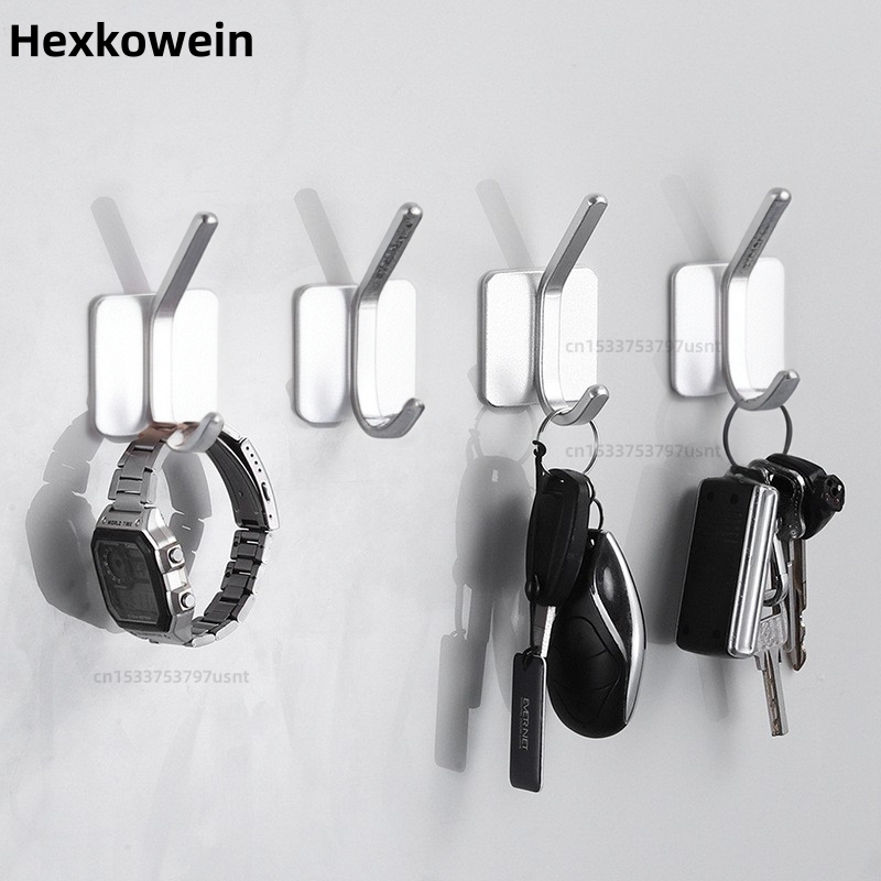 Self Adhesive Wall Hooks Towel Holder Bathroom Door Key Cloth Coat Robe Hanger Kitchen Hardware Rack Bag Hook Organizer