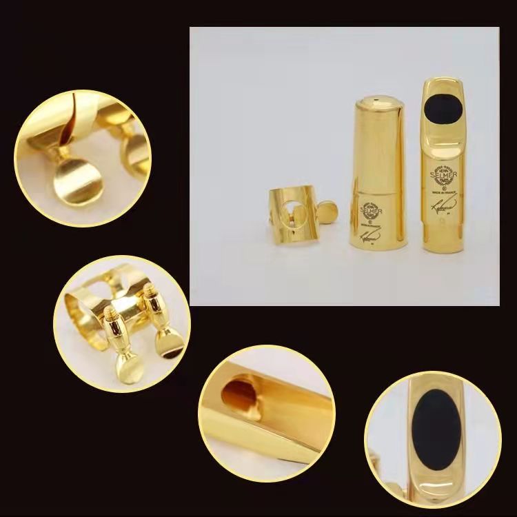 Tenor Soprano Alto Saxophone Metal Mouthpiece Gold Plating Sax Mouth Pieces Accessories Size 5 6 7 8 9