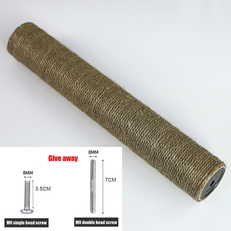 Cat Scratching Post Replacement Sisal Tree Refill Pole with M8 Screw Sisal Scratch Post Replacement Parts and Extension Post: XL / black
