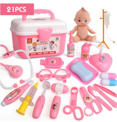 Per bambini medico giocattolo della casa del gioco medico set giocattolo ragazza medico della scatola strumento ragazzo infermiera bambino iniezione stetoscopio strumento di bambino regalo: Rosso