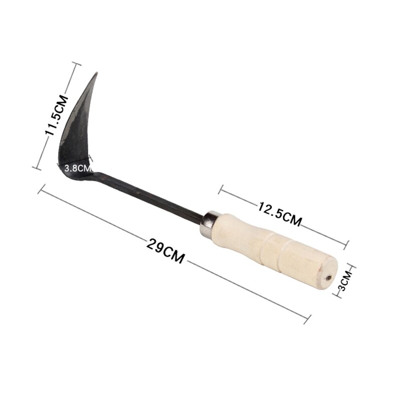 Manilla corta de madera de arado manual, azada, herramienta excavadora tradicional de jardín de estilo coreano para un mejor jardín doméstico J99Store