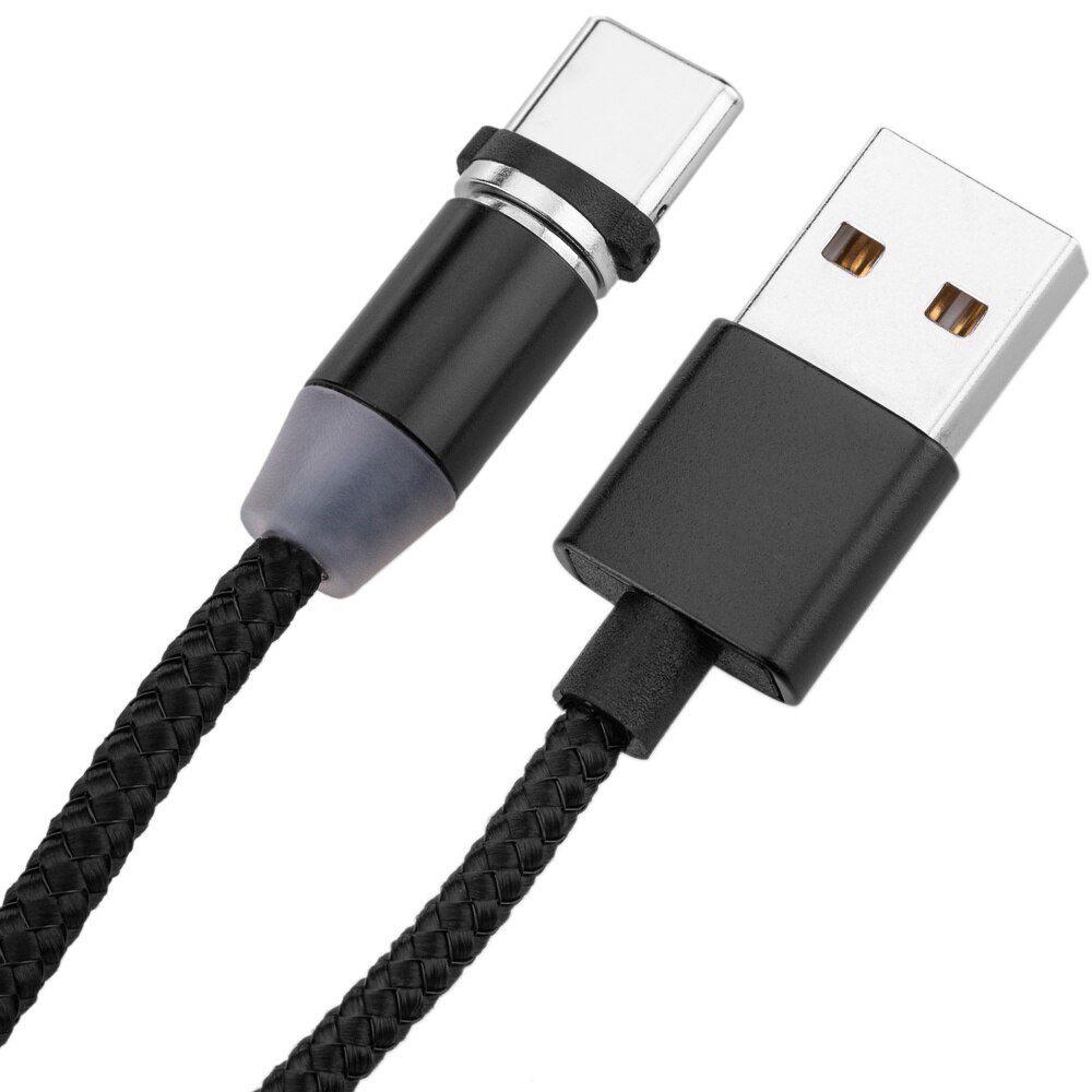 BeMatik-2 In 1 Kabel USB-A 2.0 Man Connectors USB-C En Micro Usb Magnetic 1 M Gevlochten