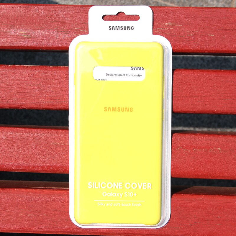 SAMSUNG Original Silicone Case Phone Cover for Galaxy S10 S10X S10Plus SM-G9750 S10 X S10E SM-G970F G970U G970N Shockproof Cover: for S10E / Yellow