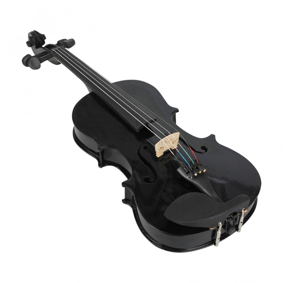 4/4 Full Size Black Acoustic Violin Fiddle with Case &amp; Bow &amp; Rosin for Violin Beginner