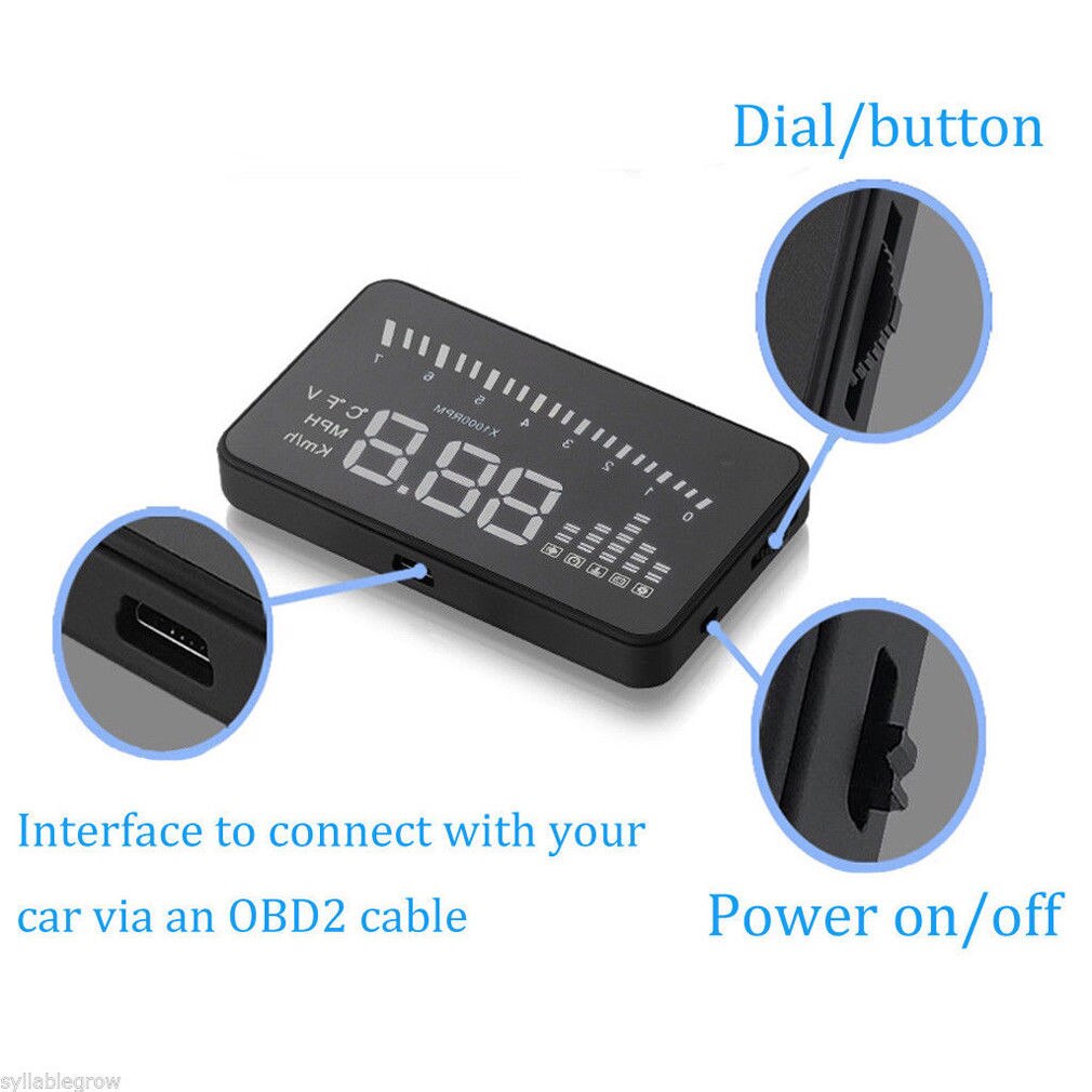 For X5 Car HUD Projector Head Up Display Speed Warning Fuel OBD II Speedometer