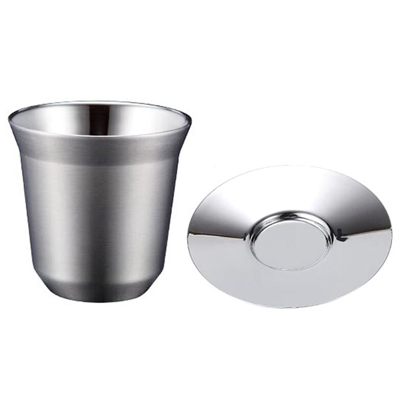Espresso Mugs Double Wall Stainless Steel Espresso Cups Set,Insulated Coffee Mugs Last for Years Easy Clean