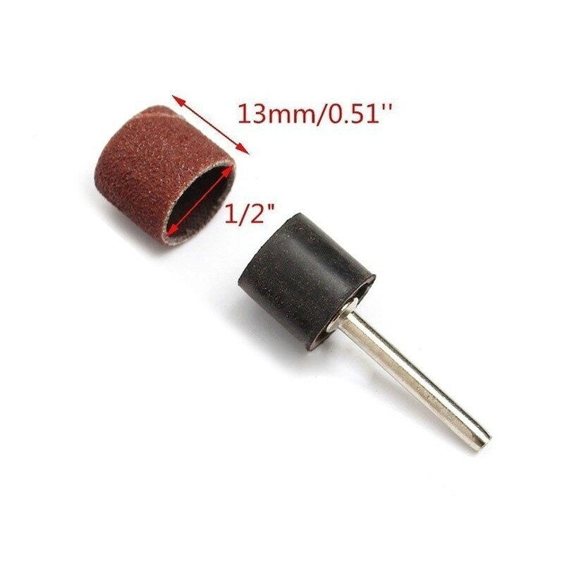 60/100Pcs Grit Schuurbanden Sander Drum Doorn Rotary Tool Nail Boren Elektrische Gereedschappen Kit Schurende Schuurpapier hand Tool