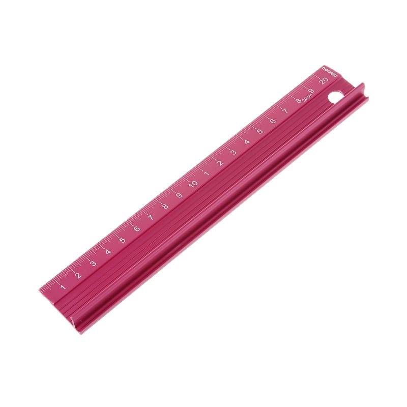 Regla recta de aleación de aluminio, balanza protectora, herramienta de dibujo para ingenieros, 20/30/45cm: red 20cm