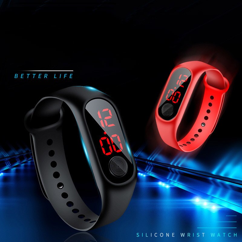 Heren Digitale Horloge Running Horloge Hand Ring Led Mode Sport Elektronische Horloge Siliconen Band Horloge Unisex Digitale Horloge